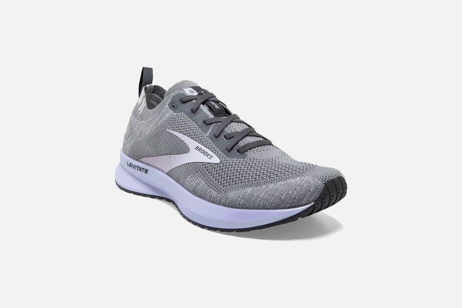 Brooks Running Shoes - Levitate 4 Road Womens - Grey/Purple - CIH-284657